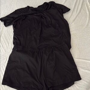 Black Short Sleeve Romper